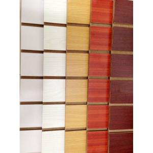 แผ่น Slatwall Panels สำเร็จรูปชนิดฝังรางอลูมิเนียม (แผ่นผนังเสียบ)