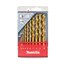 ชุดดอกสว่านเจาะเหล็กHSS-TIN 10ดอก/ชุด 1-10mm สีทอง MAKITA #D-44199
