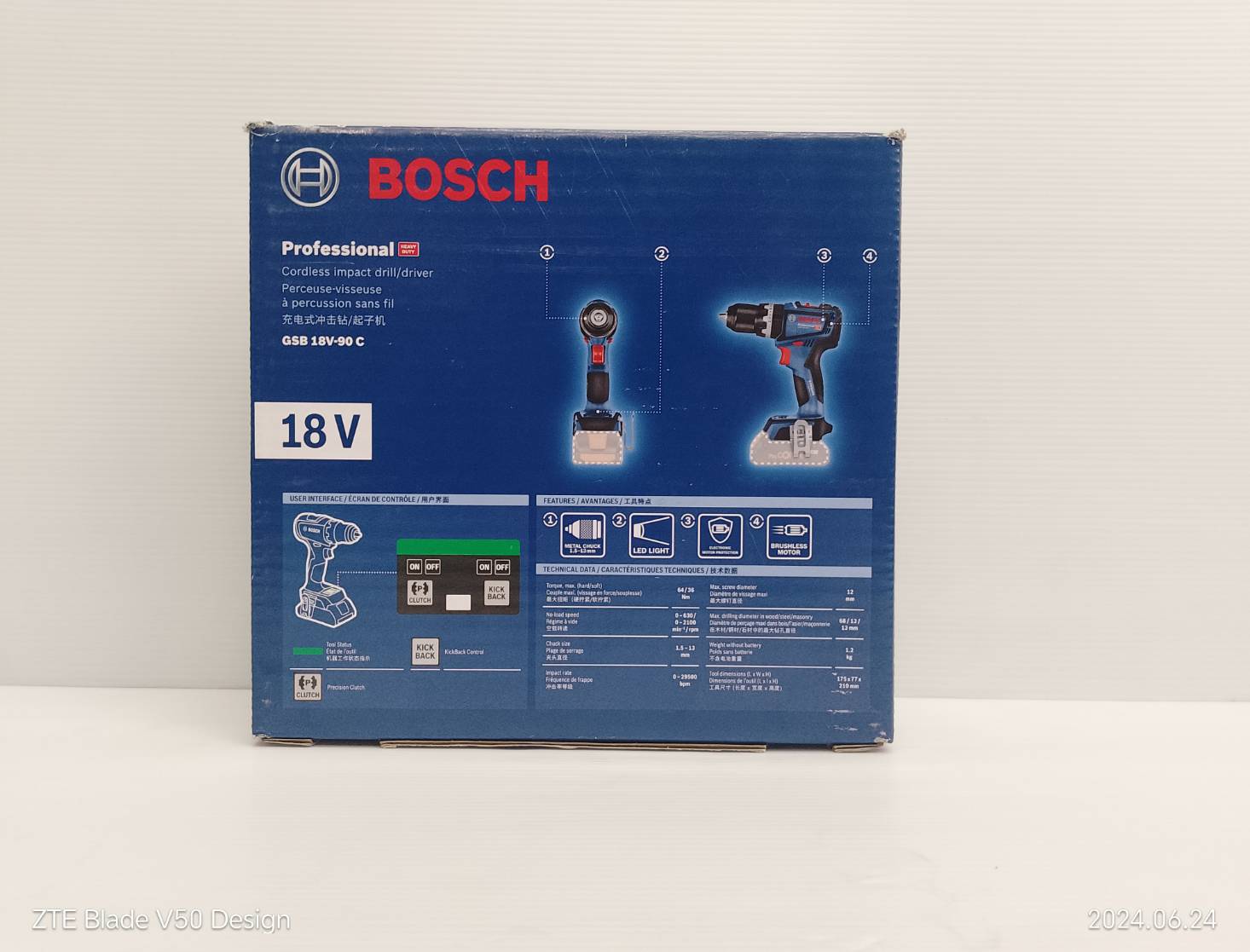 สว่านกระแทกไร้สาย18V GSB18V-90C BOSCH SOLO