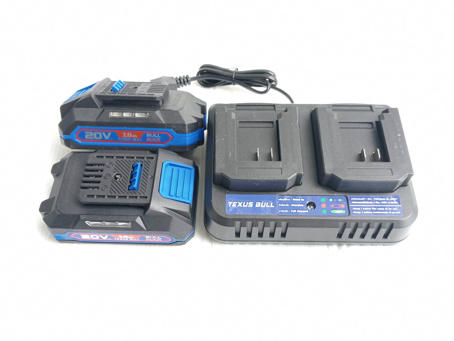 TEXUS BULL รุ่น TX-8240 ชุดสว่านกระแทกและไขควงกระแทกไร้สาย 20V. พร้อมแบตเตอรี่ x2.0Ah 2ก้อน