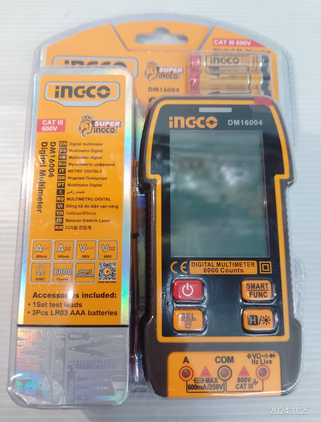 INGCO มัลติมิเตอร์ดิจิตอล600V รุ่น DM16004