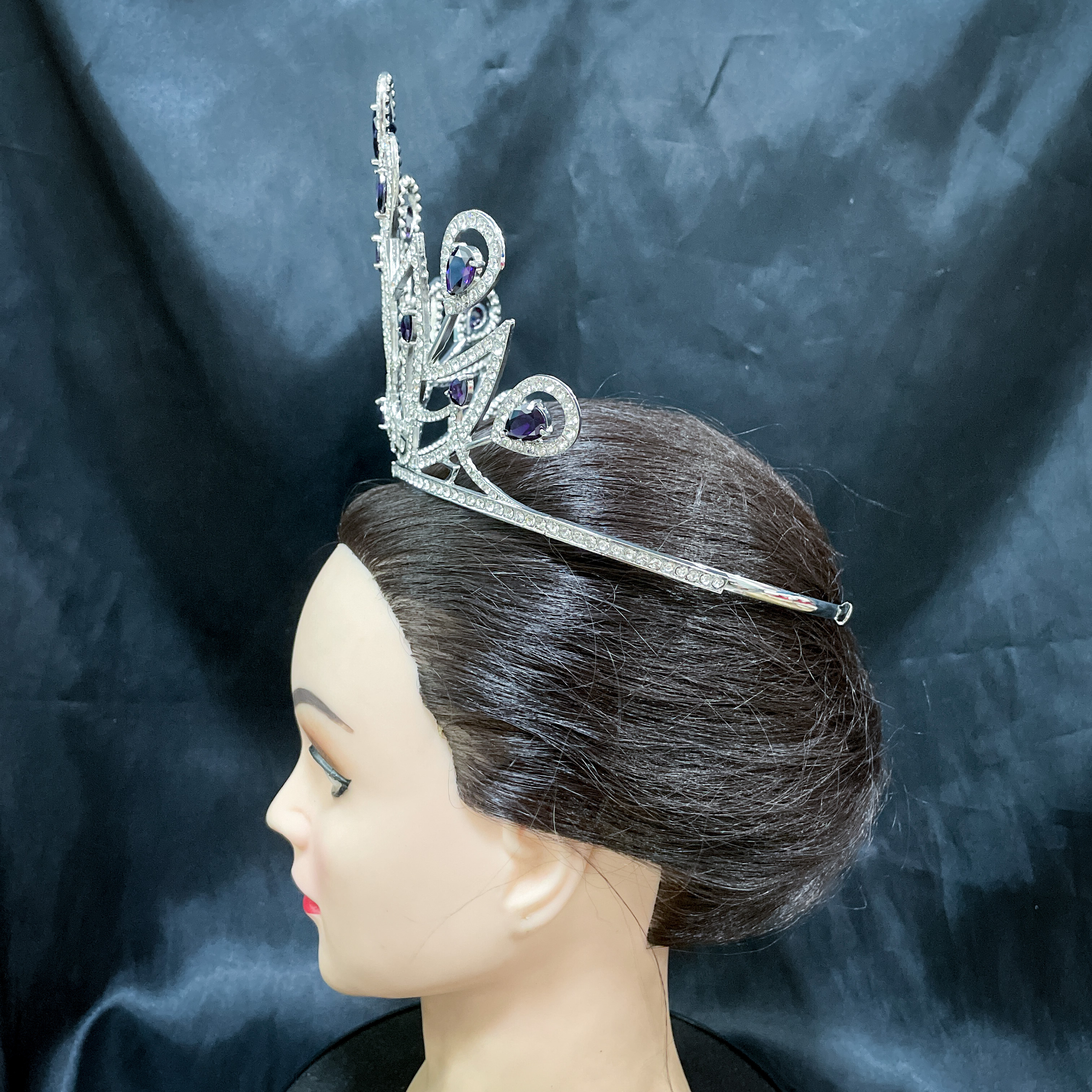 (พร้อมส่งจากไทย) มงกุฏ 094 สีม่วง มงกุฎนางงาม มงกุฎเพชร มงกุฎประกวด สินค้าพร้อมส่ง ไม่ต้องรอนาน งานพรีเมี่ยม