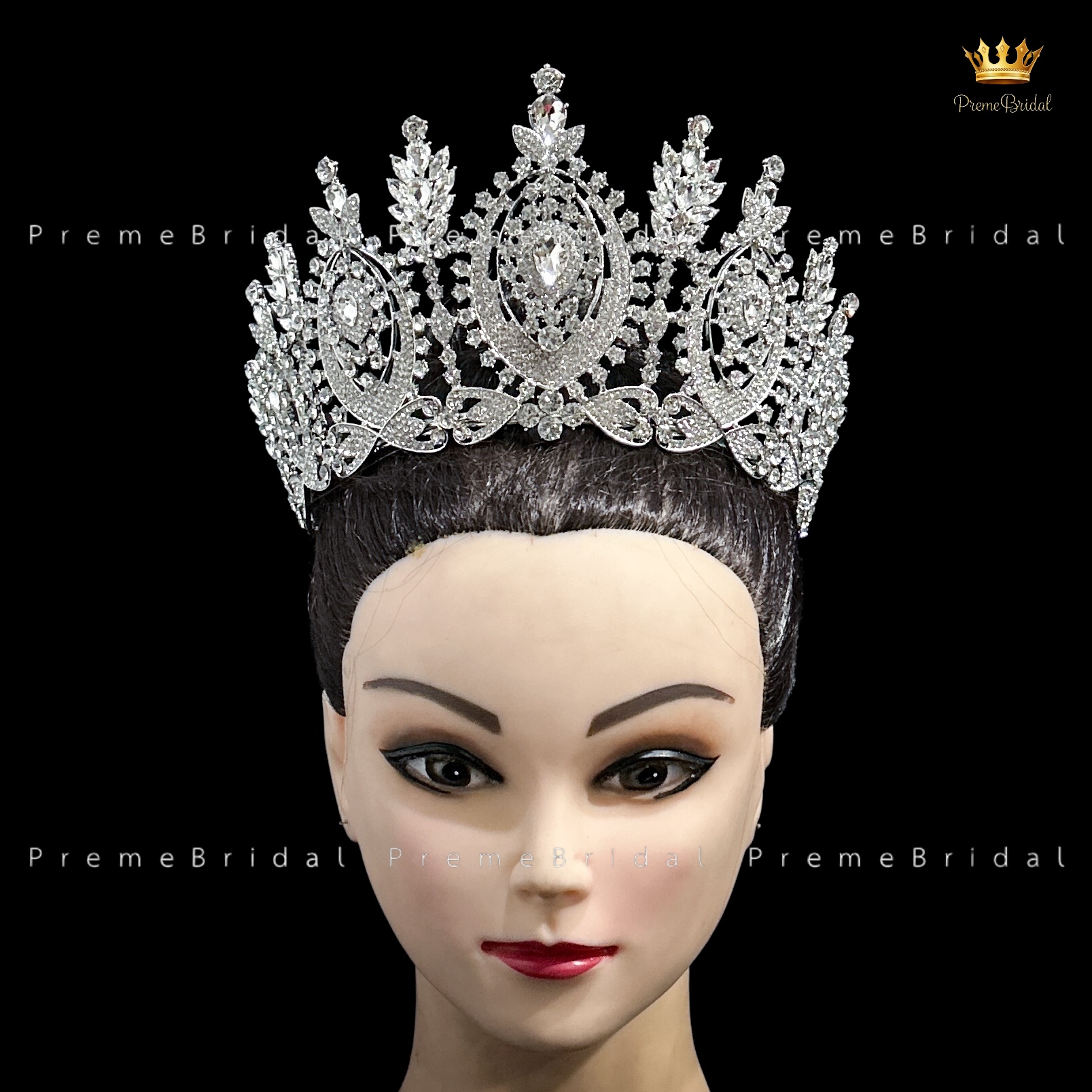 (พร้อมส่งจากไทย) มงกุฏ 141 สีเงิน ขนาดใหญ่ไซส์นางงาม งานสวย งานโลหะฐานกลมปรับขนาดได้ ส่งด่วน ส่งจาก จ.อุบลราชธานี