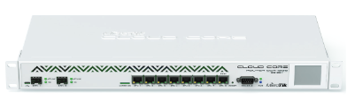 CCR1036-8G-2S+ Tilera 1.2Ghz 36-core CPU, 4GB RAM, 2xSFP, 8xGbit Ethernet, ROS L6, 1U rackmount, LCD, PSU