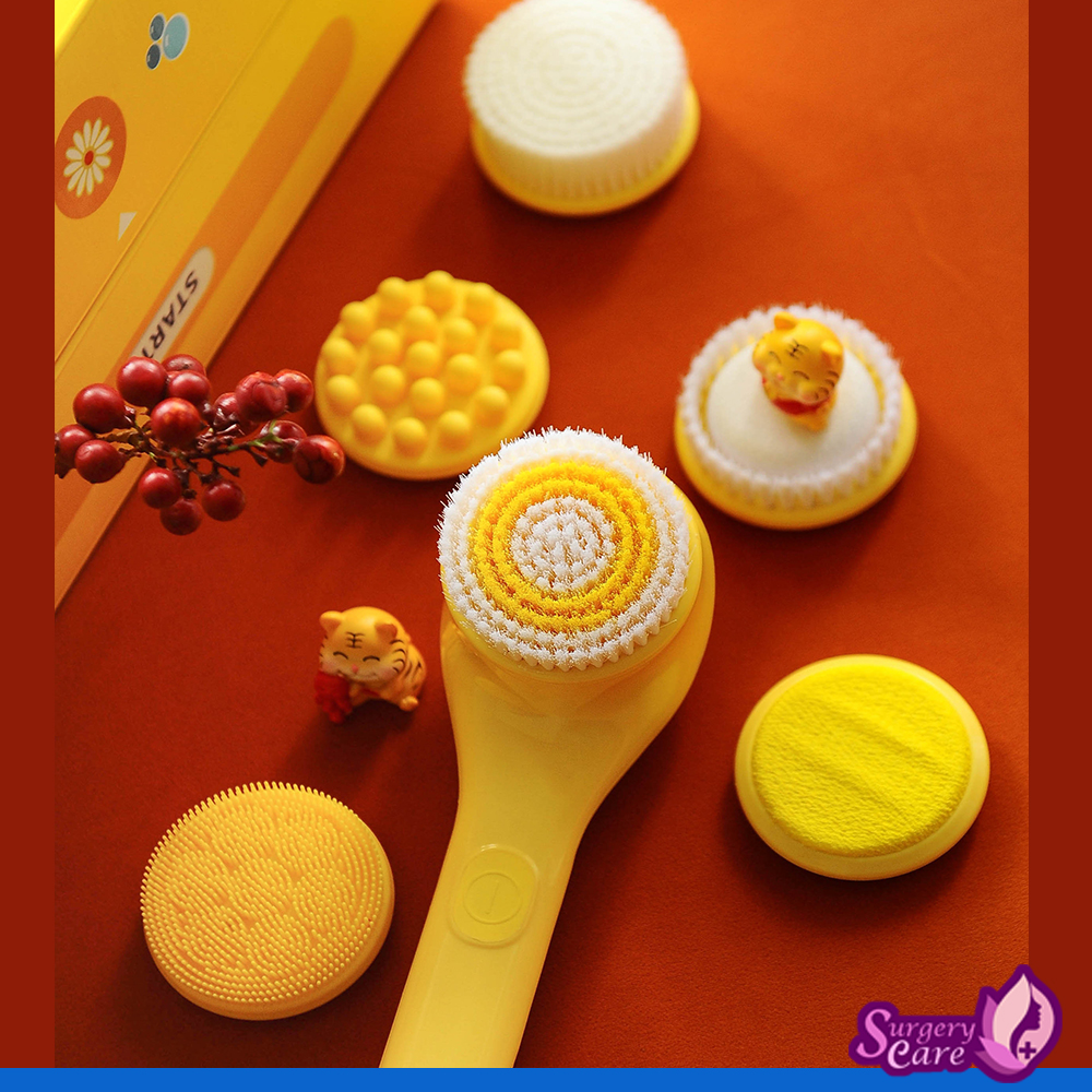 แปรงอาบน้ำขัดตัวไฟฟ้า 6 หัว กันน้ำ ถูหลัง ขัดขี้ไคล ขัดส้นเท้า นวด แปรงสปาไร้สาย ROMI Shower Brush-H6