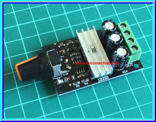 1x แผงวงจรควบคุมความเร็วมอเตอร์ 6-28Vdc 3A (PWM DC Motor Speed Control)