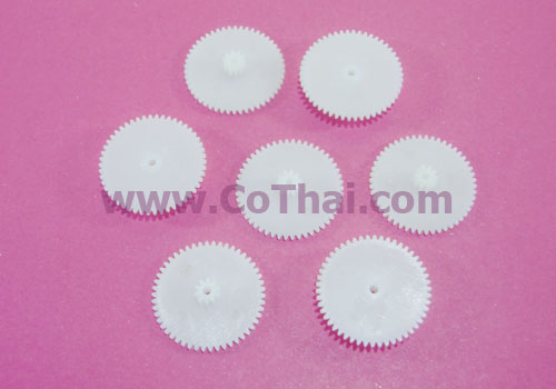 เฟืองคู่ พลาสติก สีขาว 50T10T2A v0.5 5.8(1.5)x26x1.95
