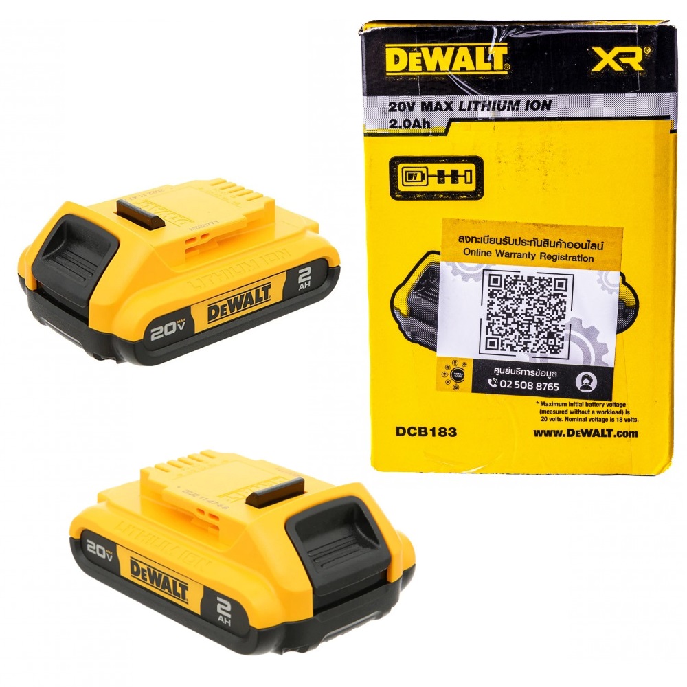 DEWALT รุ่น DCB183-B1 แบตเตอรี่ Lithium-ion 2.0Ah 20V Max