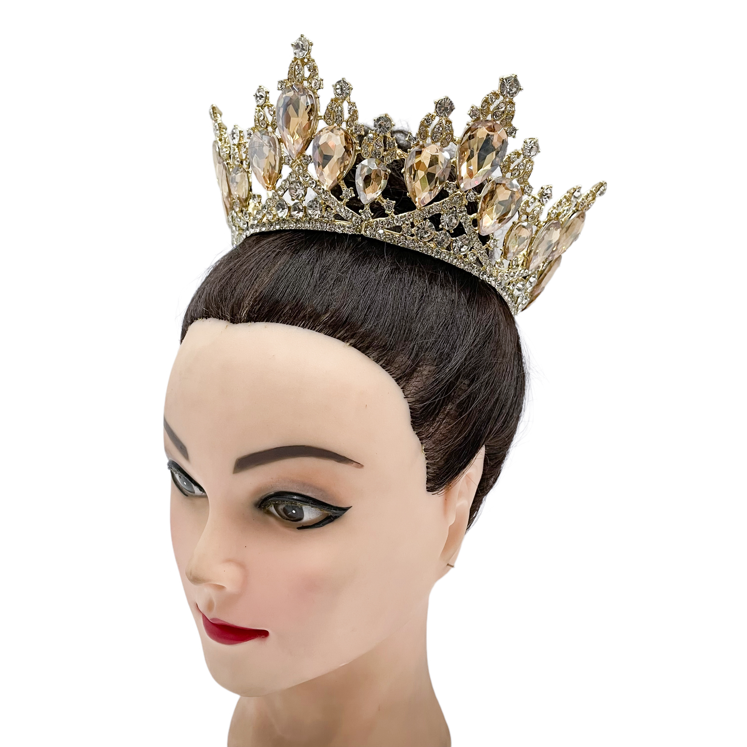 (พร้อมส่ง) มงกุฏ 049 เหลือง-ทอง มงกุฎนางงาม มงกุฎประกวด งานดี เกรดพรีเมี่ยม จัดส่งจากไทย ไม่ต้องรอนาน