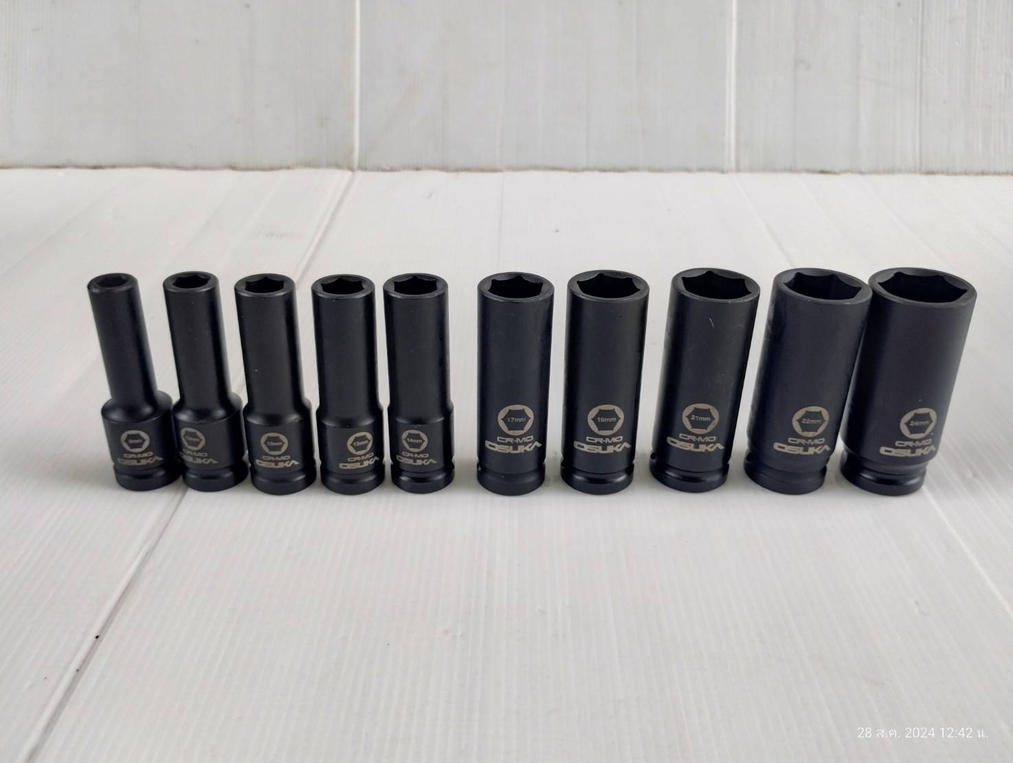 ชุดลูกบล็อกกระแทกยาว 1/2" 10ลูก/ชุด OSAF3211 OSUKA