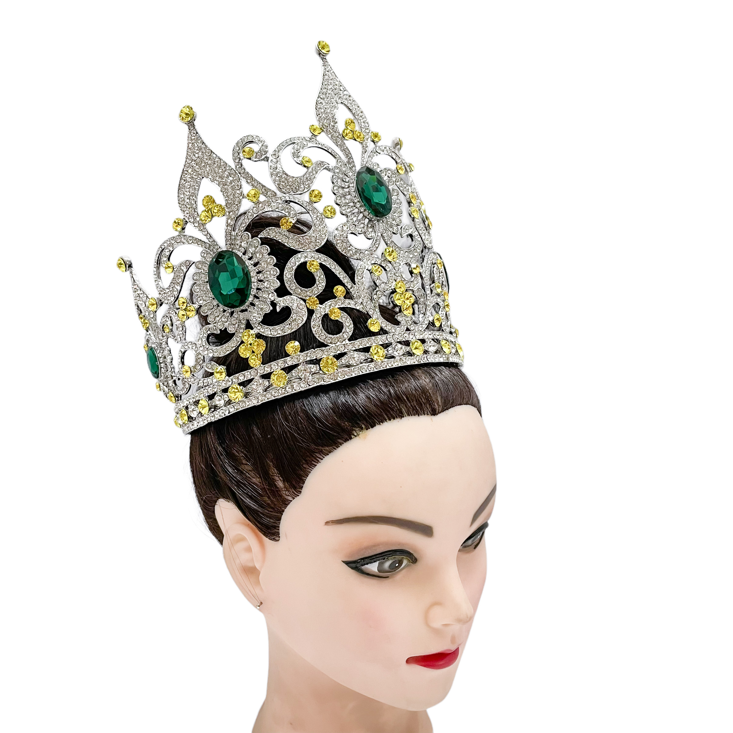 (พร้อมส่งจากไทย) มงกุฏ 102 สีเขียว-ทอง มงกุฎนางงาม มงกุฎเพชร มงกุฎประกวด สินค้าพร้อมส่ง ไม่ต้องรอนาน งานพรีเมี่ยม