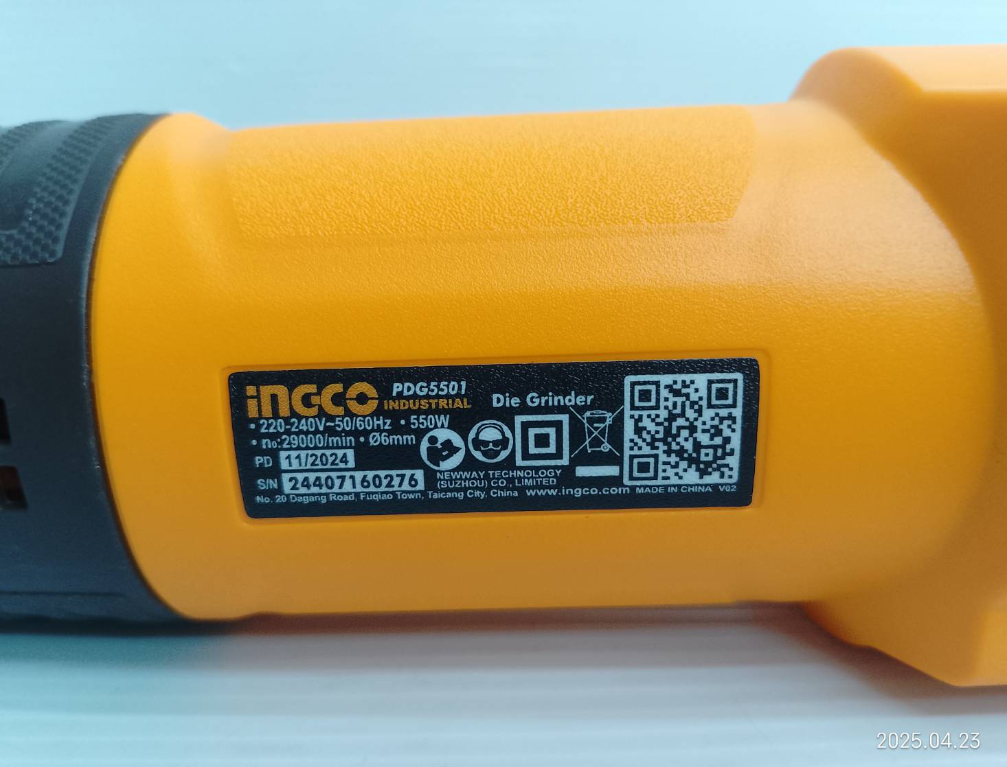 INGCO เครื่องเจียร์คอตรง 550W แกน6 มม. 1/4" รุ่น PDG5501