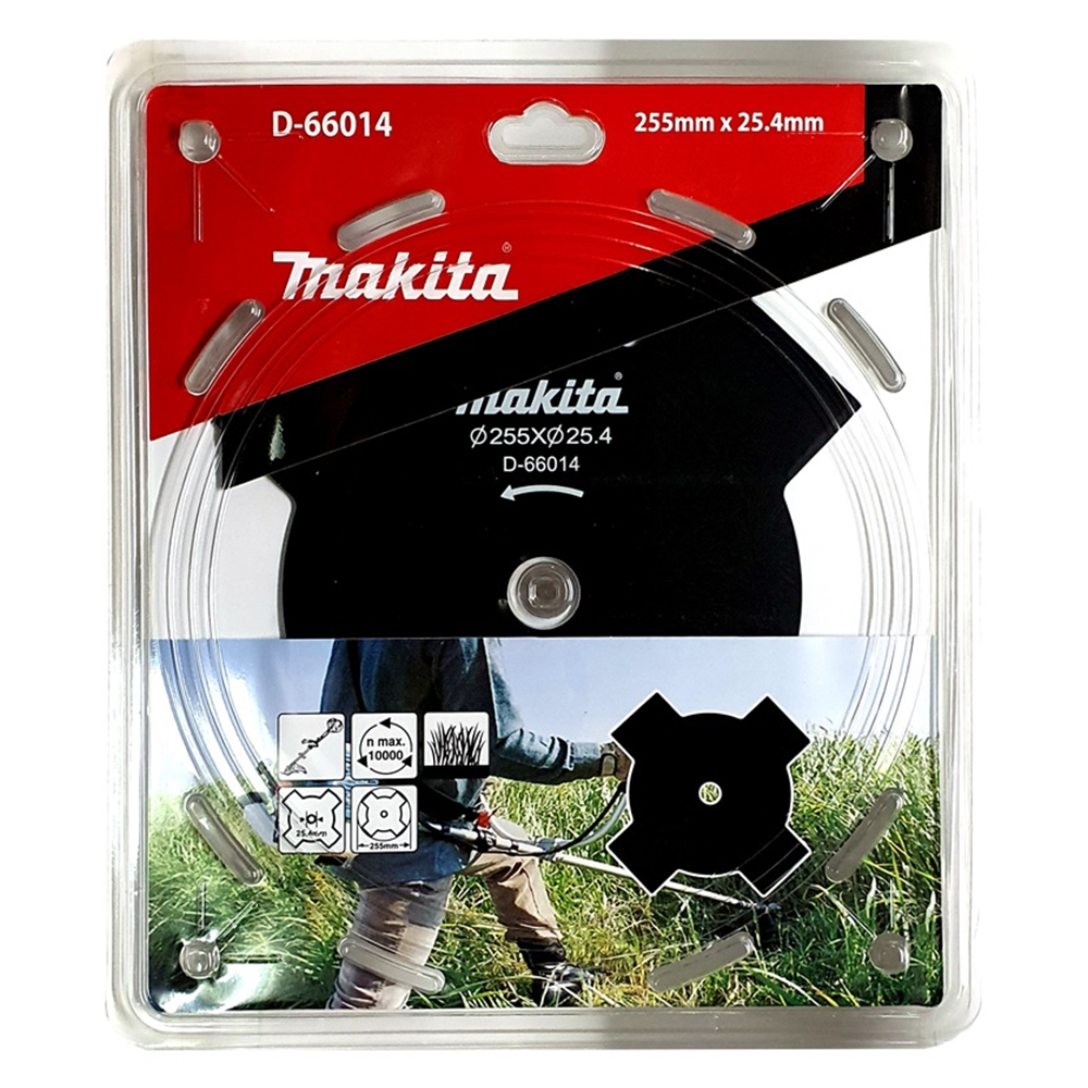 ใบมีดตัดหญ้า4คม 255×2.0mmx4T รูเพลา25.4mm. MAKITA #D-66014