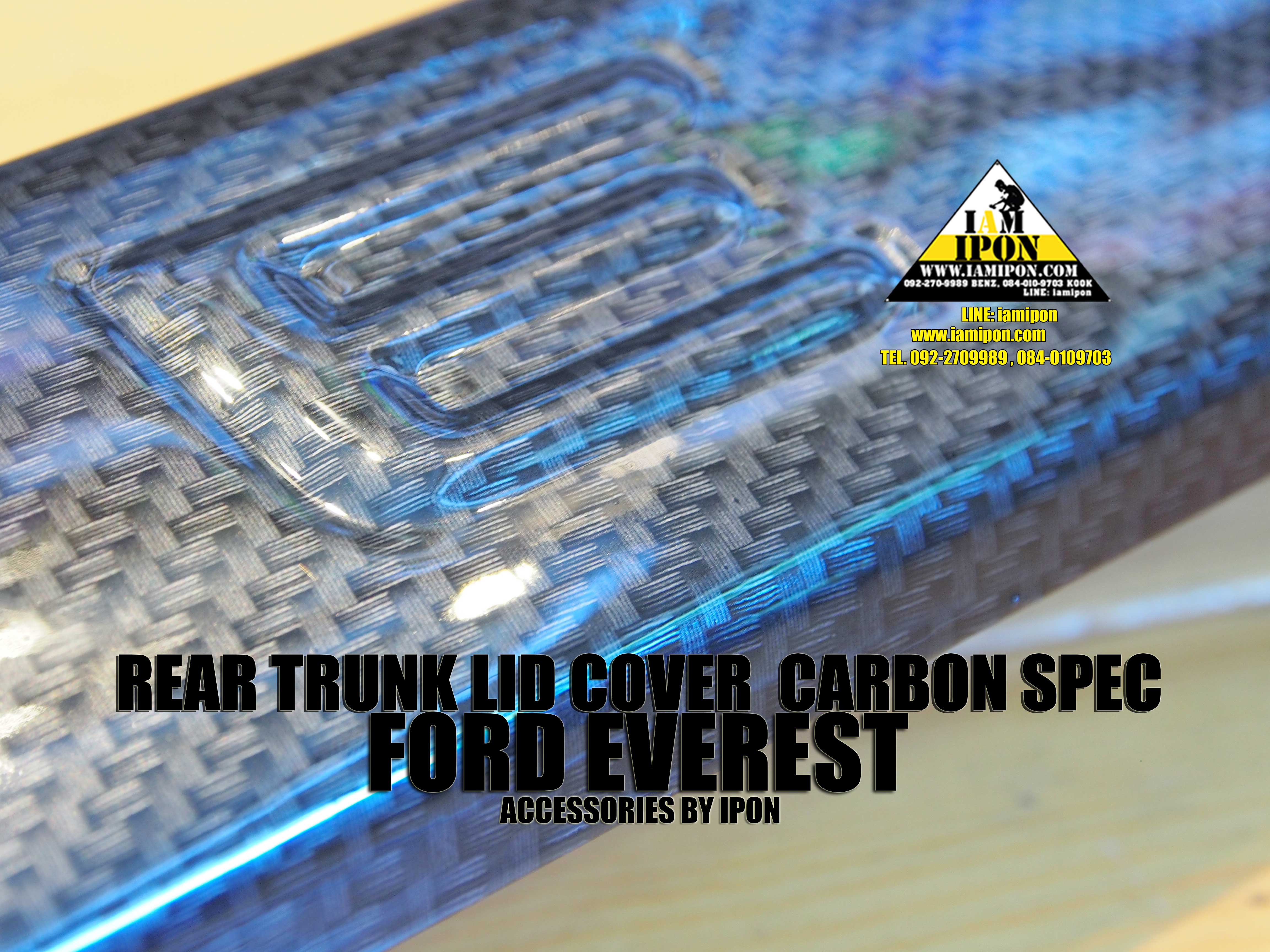 REAR TRUNK LID COVER FORD EVEREST CARBON SPEC คาดคิ้วฝาท้ายสีคาร์บอนฟอร์ดเอเวอเรสต์