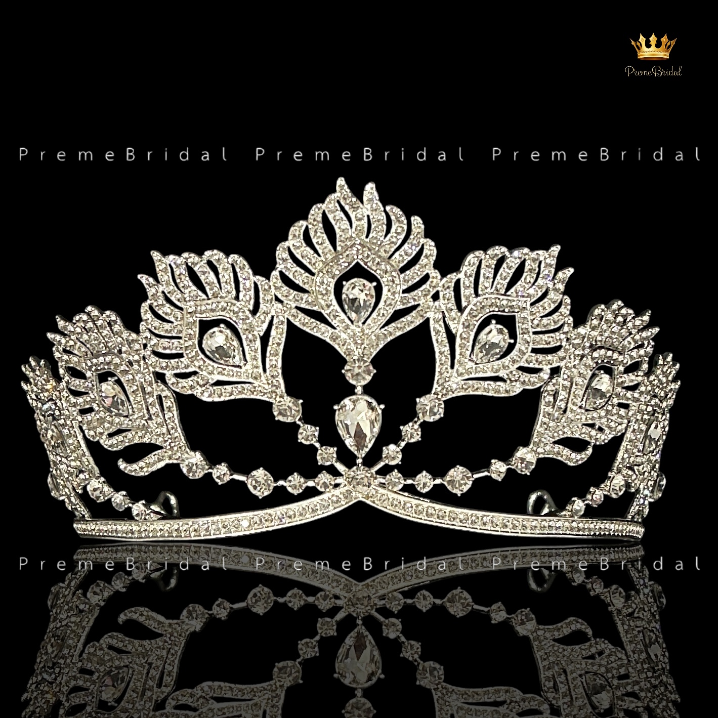 (พร้อมส่ง) เทียร่า 445 มงกุฎครึ่งหัว รูปขนนกฟีนิกซ์ สวย ปราณีต QCเพชรทุกเม็ด สินค้าพร้อมส่งจากไทย