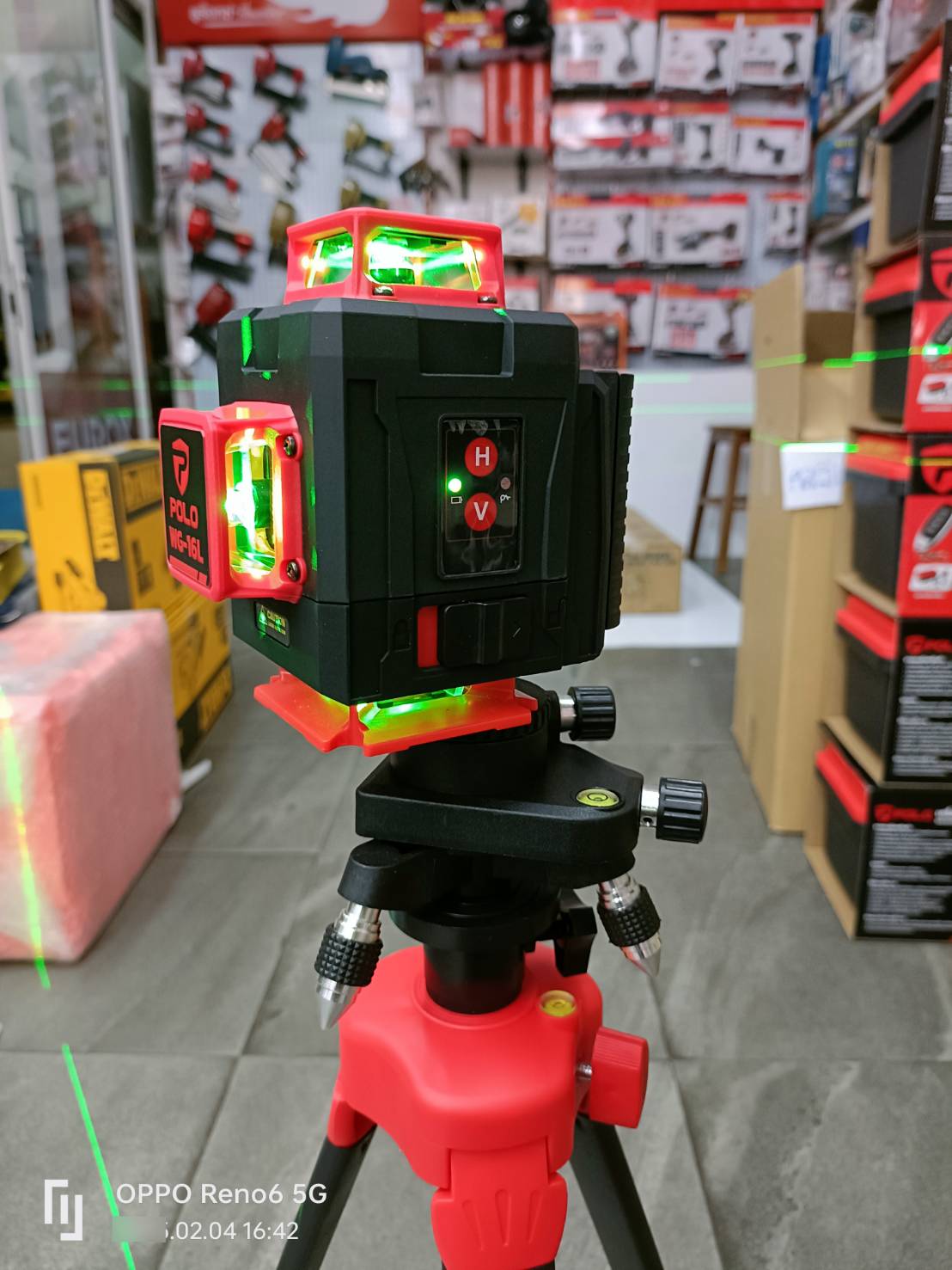 POLO เลเซอร์แสงสีเขียว 16เส้น WG-16L พร้อมขาตั้ง