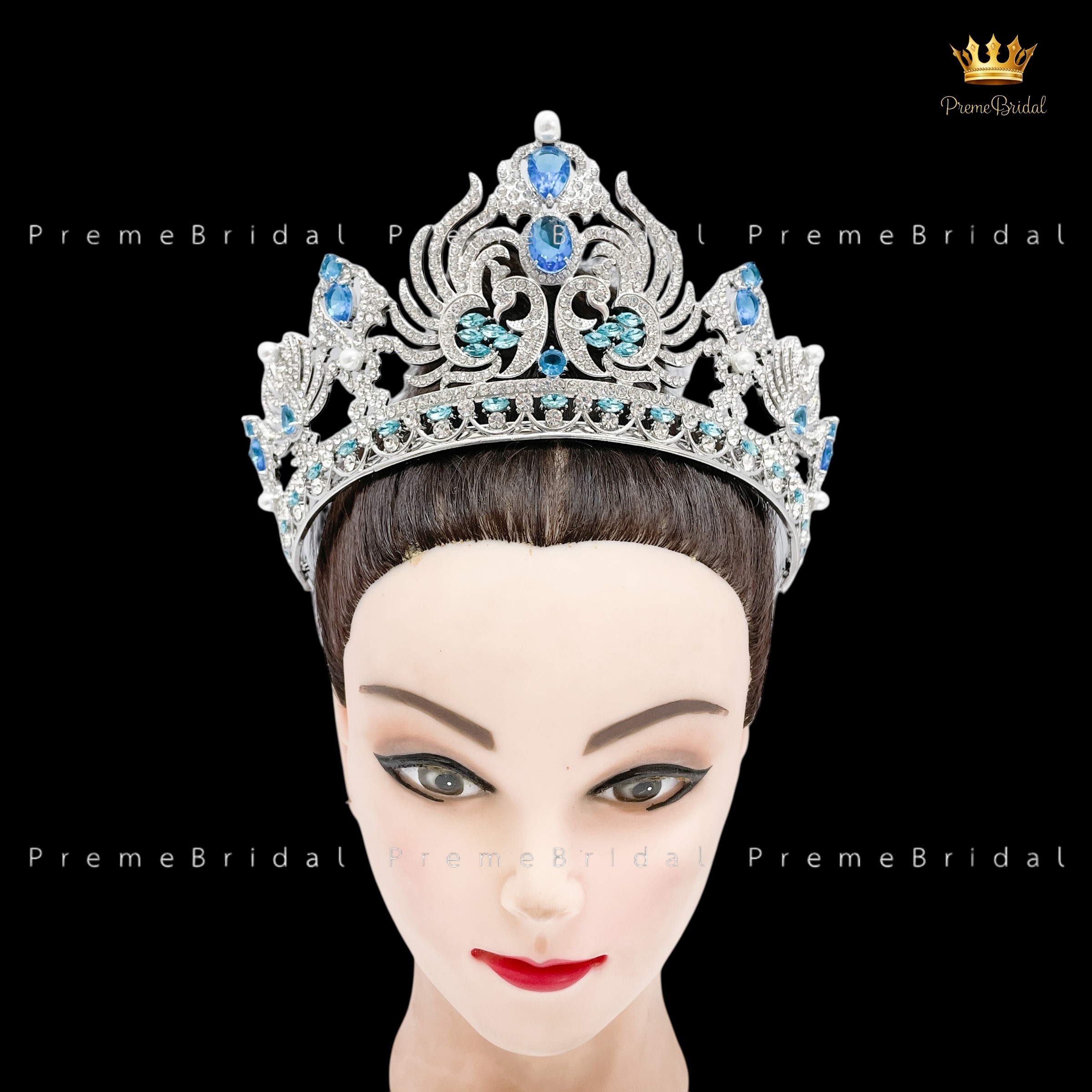(พร้อมส่งจากไทย) มงกุฏ 093 สีฟ้า มงกุฎนางงาม มงกุฎเพชร มงกุฎประกวด สินค้าพร้อมส่ง ไม่ต้องรอนาน งานพรีเมี่ยม