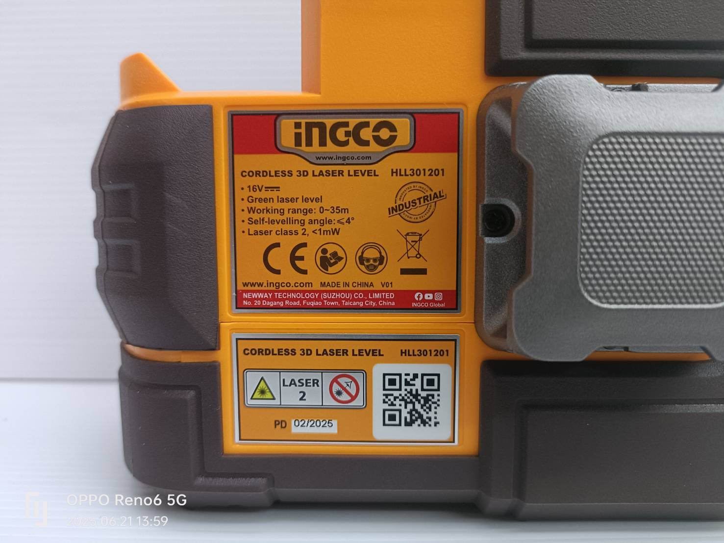 INGCO เลเซอร์ระดับ 12เส้น 16V แสงเขียว HLL301201