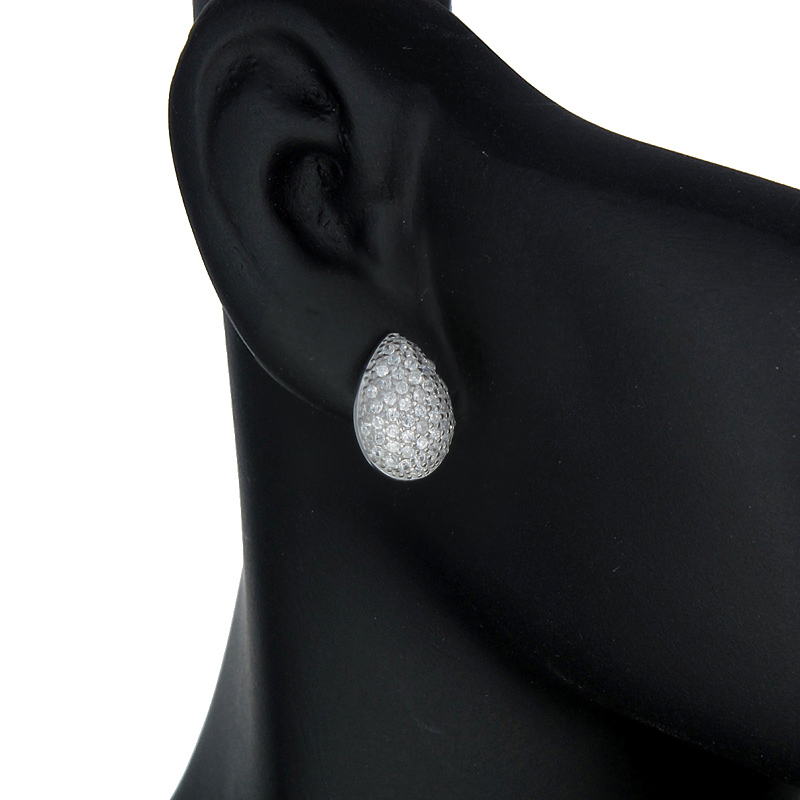 ต่างหูเงินแท้925ประดับเพรชแท้สวิส