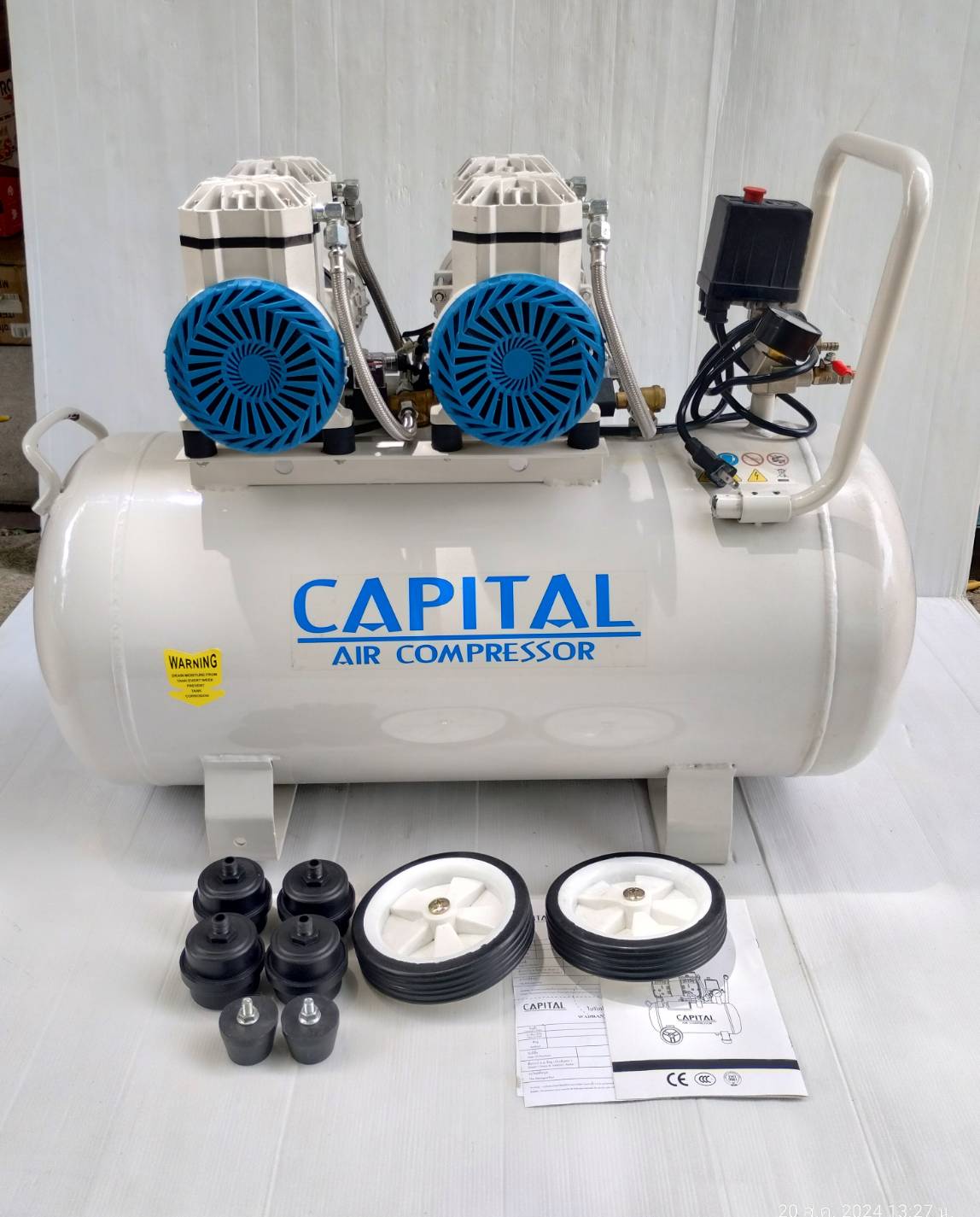 ปั๊มลมออยฟรี Oil Free ขนาด 80 ลิตร CPT-80L-OF CAPITAL