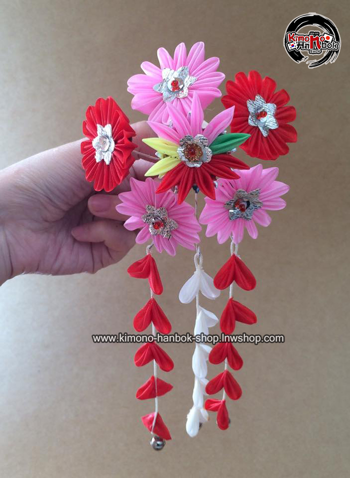 setปิ่นดอกไม้ญี่ปุ่น ชุด4ชิ้น