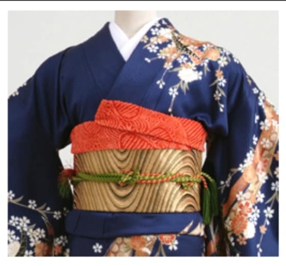 setผ้าชิโบริ+เชื่อกประดับโอบิ สีส้ม01