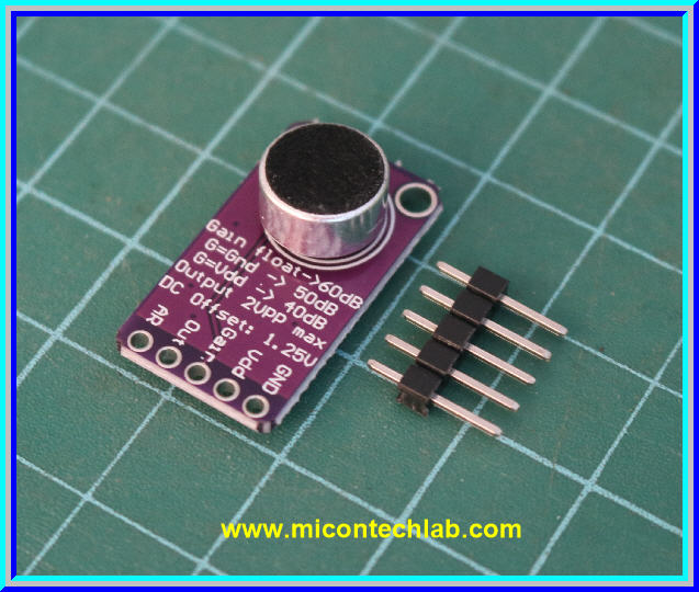 1x MAX9814 ไมโครโฟนมี AGC Amp Auto Gain