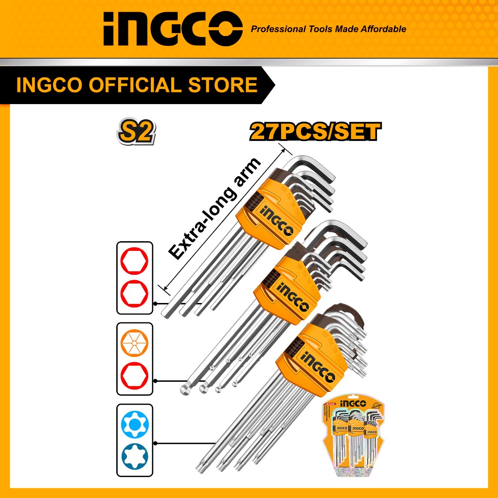 INGCO Combo Set ประแจหกเลี่ยม 9" HHKSET0271