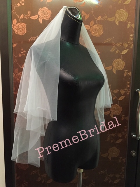 เครื่องประดับผมเจ้าสาว 001 เวลเจ้าสาว BRIDAL VEIL เรียบหรู ดูดี งานผ้าดี มีหวีในตัว “พร้อมส่งจากไทย ไม่ต้องรอจีน”
