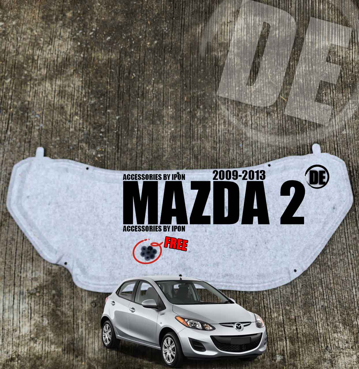 แผ่นกันความร้อนฝากระโปรง MAZDA 2 DE 2009-2013