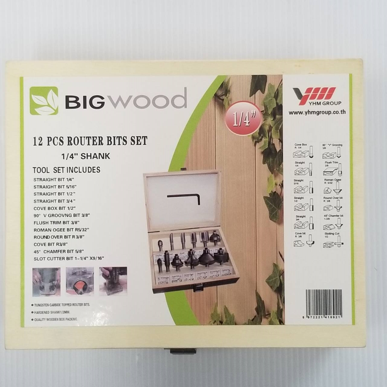 ชุดดอกทริมเมอร์1/4 12ชุดตัว BIGWOOD