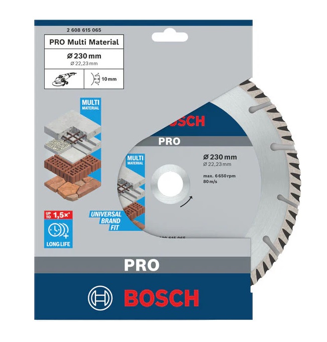 ใบเพชรตัดคอนกรีต 9" BOSCH PRO Multi Material Diamond Disc, 230 x 22.23 mm