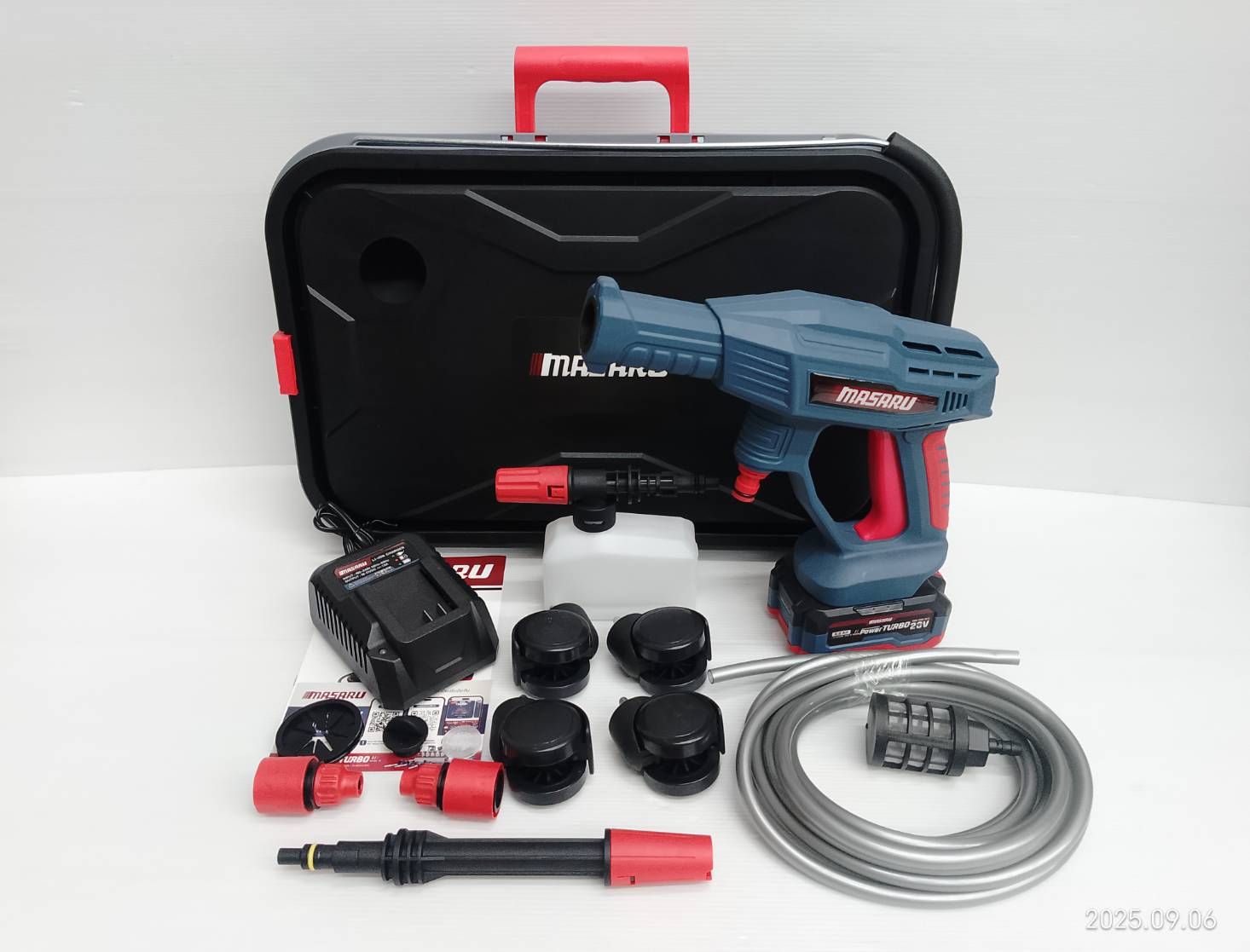 MASARU เครื่องฉีดน้ำไร้สาย 20V รุ่น SCWS-705-B1 มอเตอร์ Brushless แรงดันสูง เคลื่อนที่สะดวก ใช้งานง่าย