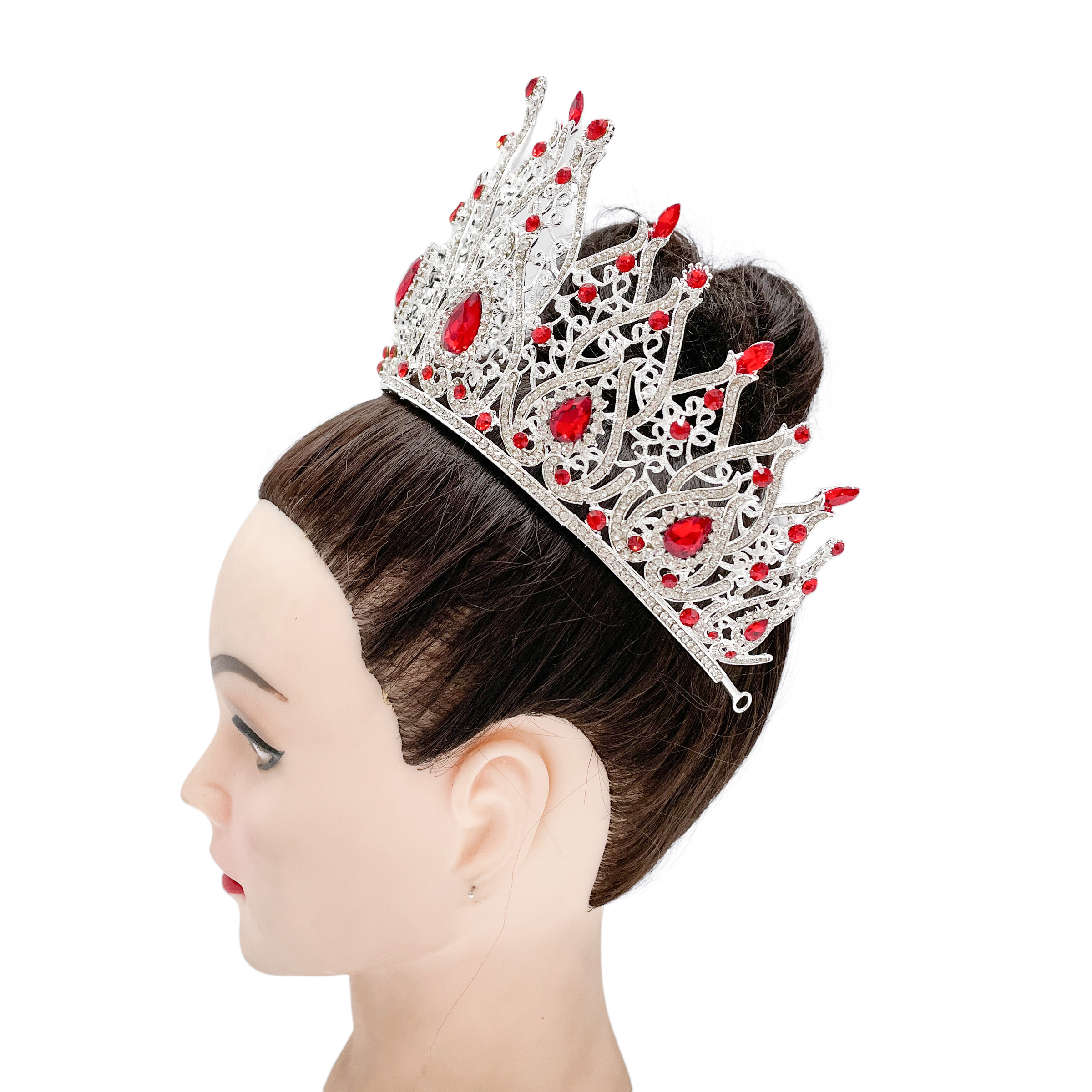 (พร้อมส่ง) เทียร่า 326 สีแดง มงกุฎนางงาม งานสวย ปราณีต QCเพชรทุกเม็ด สินค้าพร้อมส่งจากไทย