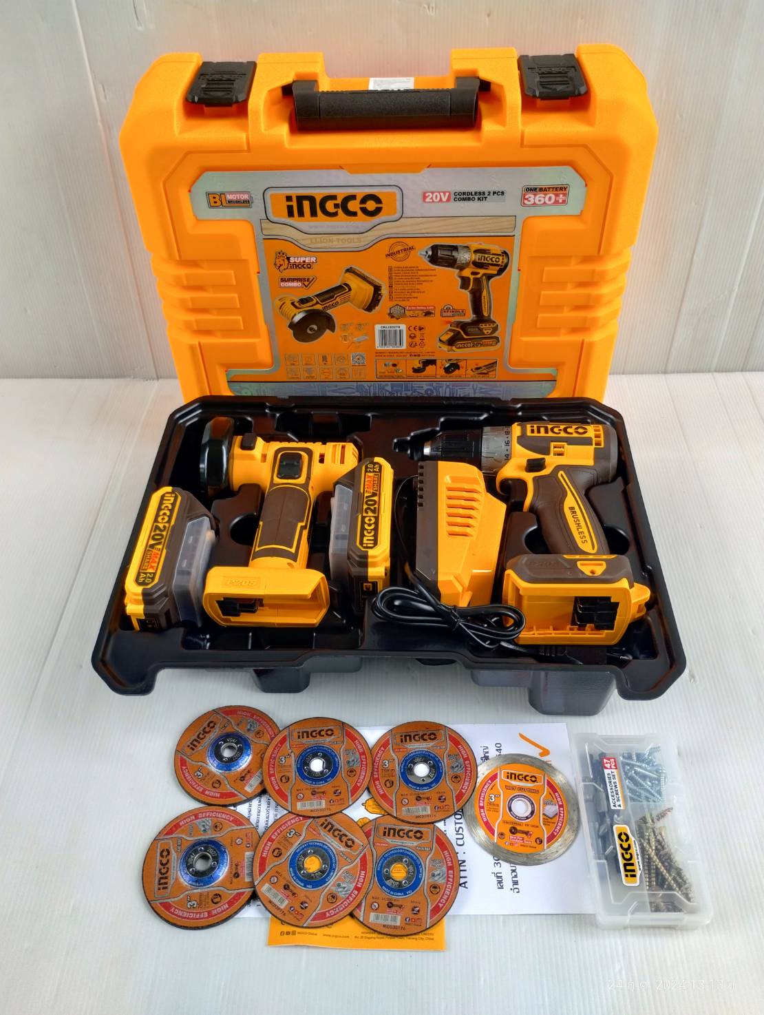 INGCO Combo Set เจียร์มินิ+สว่านไร้สาย CKLI20278