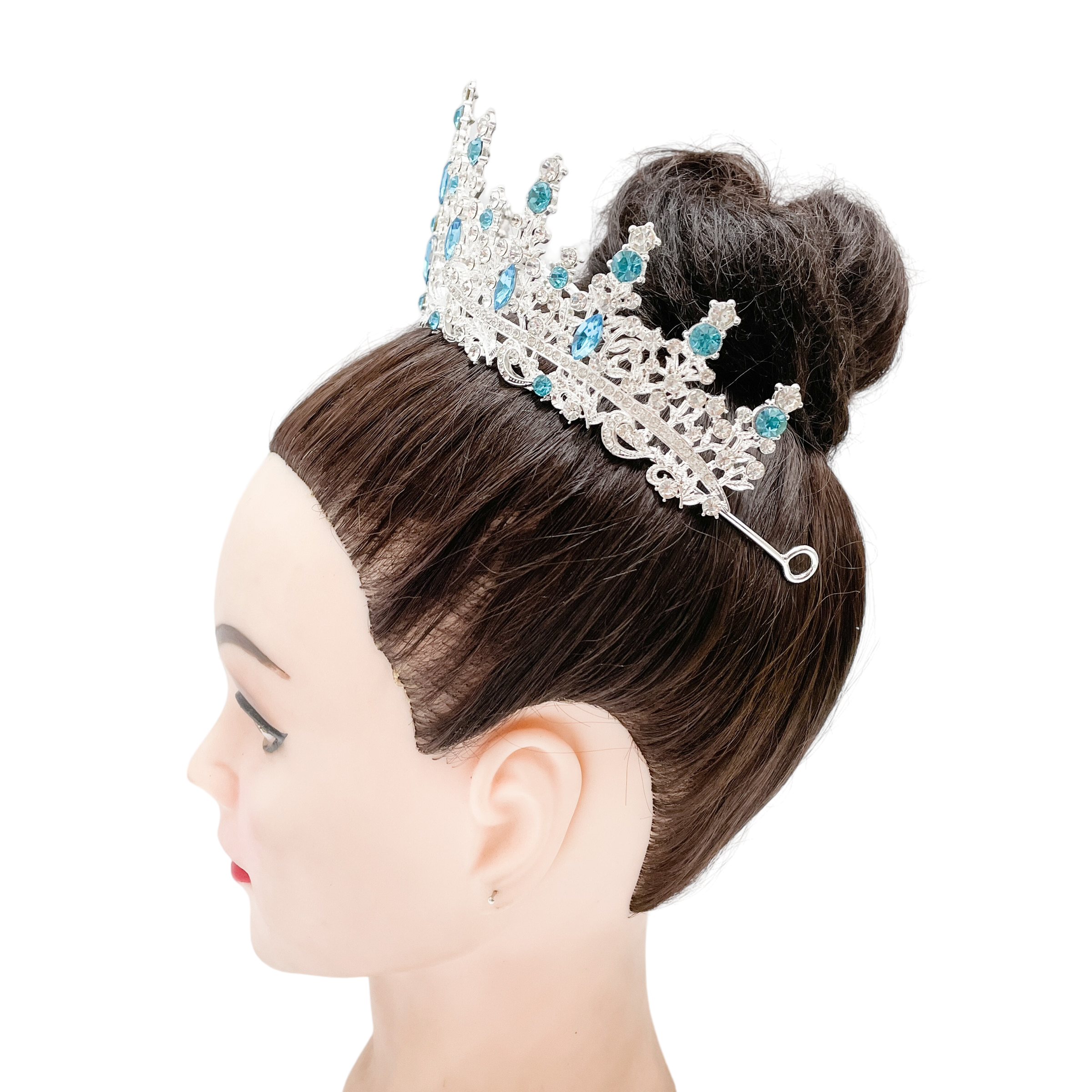 (พร้อมส่ง) เทียร่า 273 สีฟ้า-เงิน มงกุฎนางงาม มงกุฎเจ้าหญิง งานสวย ปราณีต QCเพชรทุกเม็ด สินค้าพร้อมส่งจากไทย