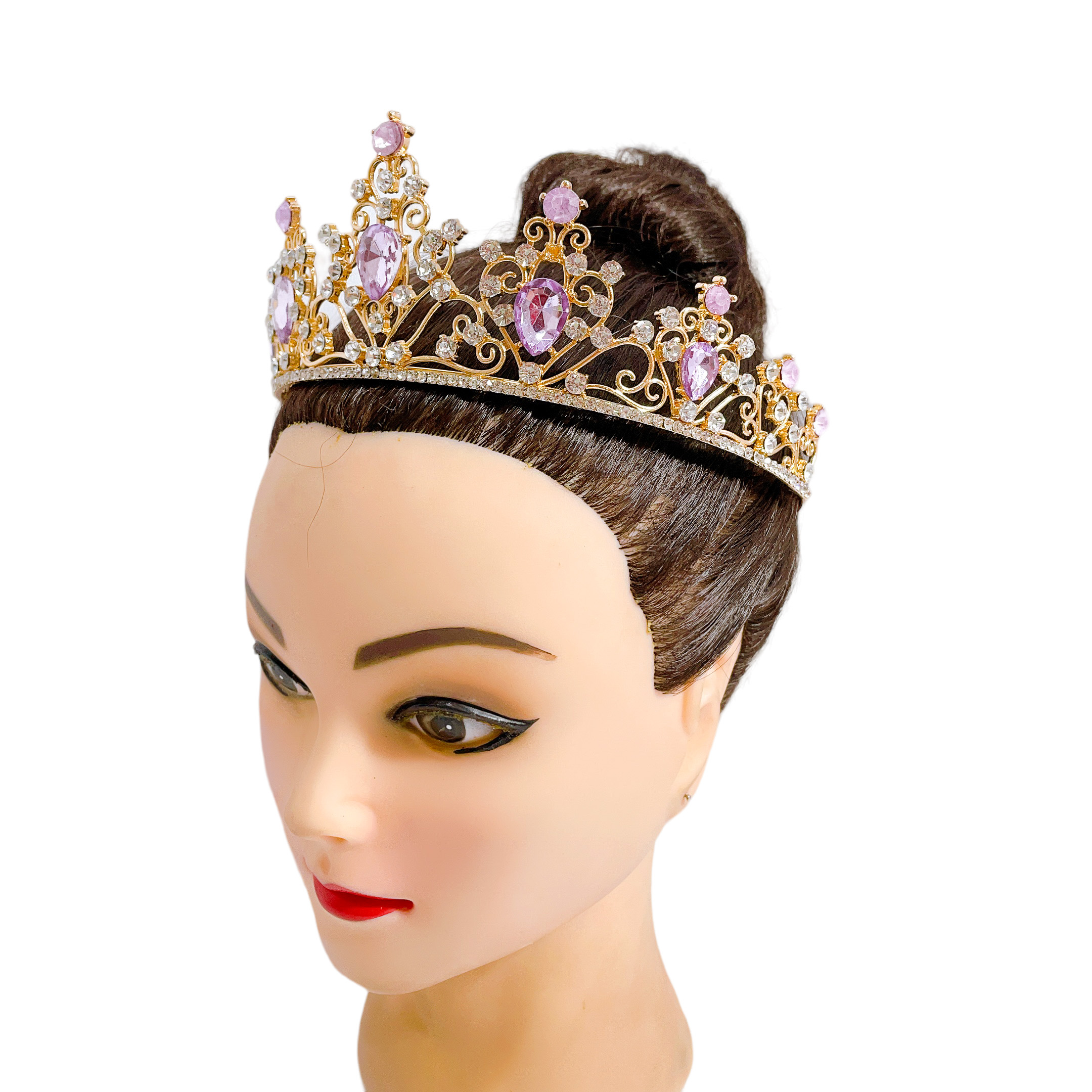 (พร้อมส่ง) เทียร่า 319 สีม่วง มงกุฎนางงาม มงกุฎเจ้าหญิง งานสวย ปราณีต QCเพชรทุกเม็ด สินค้าพร้อมส่งจากไทย