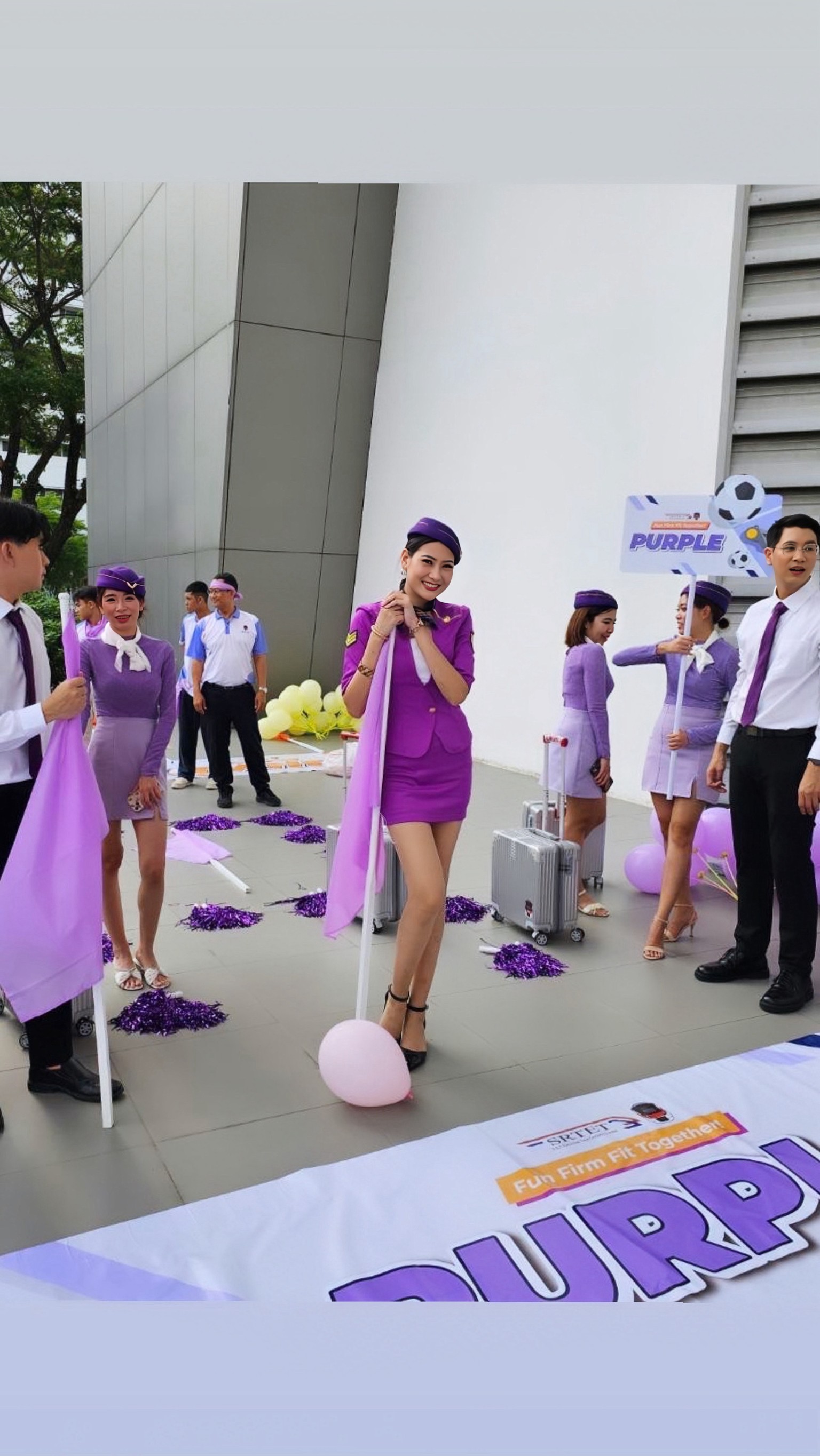 ชุดแอร์โฮสเตรสสีม่วง / ชุดอาชีพในฝัน