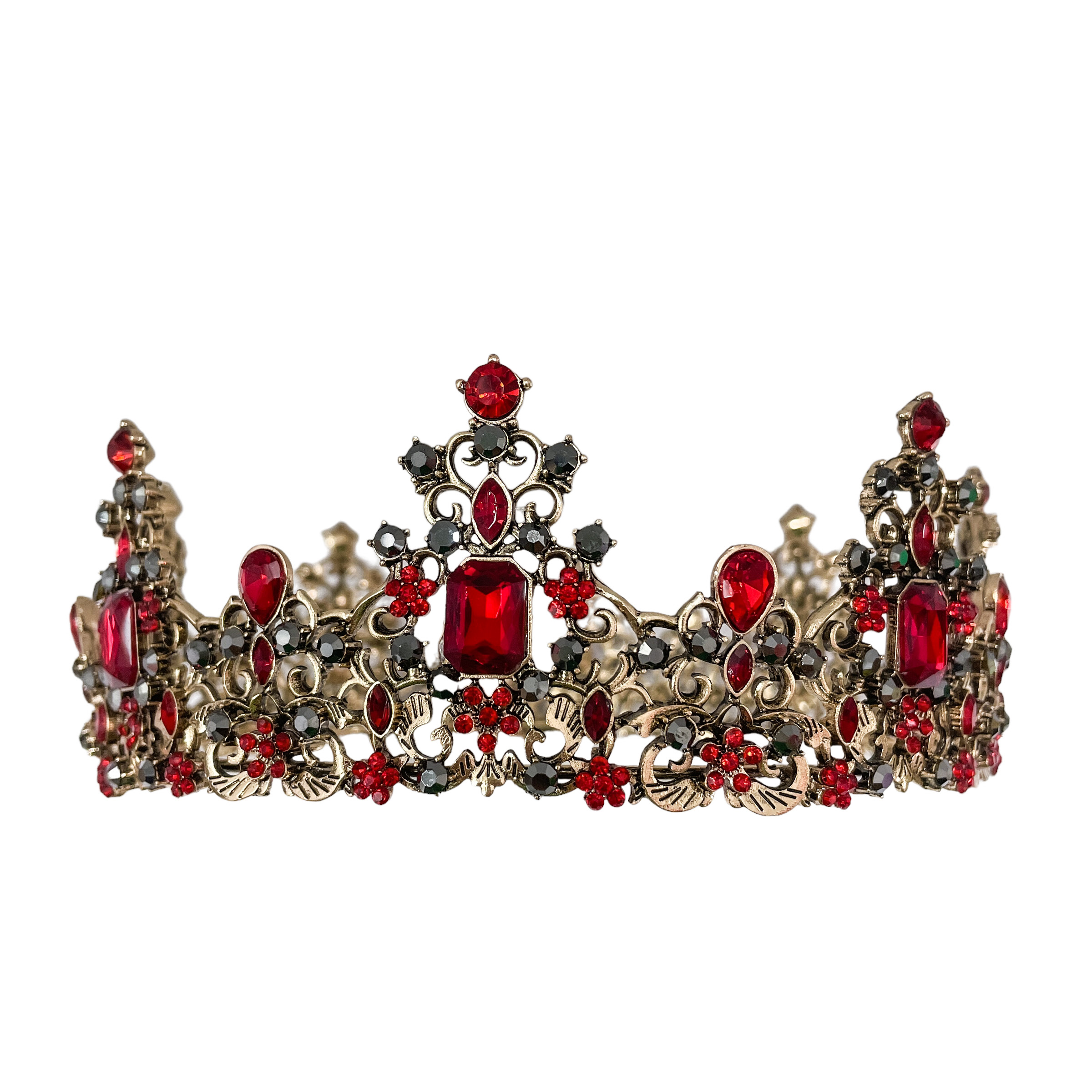 (พร้อมส่ง) มงกุฏ 066 สีแดง มงกุฎนางงาม มงกุฎเจ้าชาย มงกุฎสไตล์วินเทจ งานสวย QCเพชรทุกเม็ดไมมีหลุด