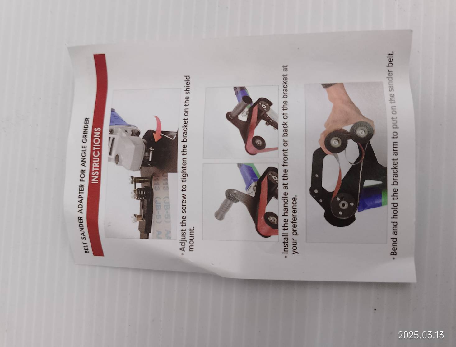 ชุดแปลงขัดกระดาษสายพาน 20/40x740mm. G-07001