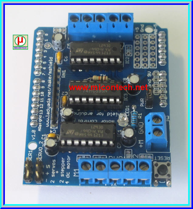 1x L293D Arduino Motor Drive Shield board