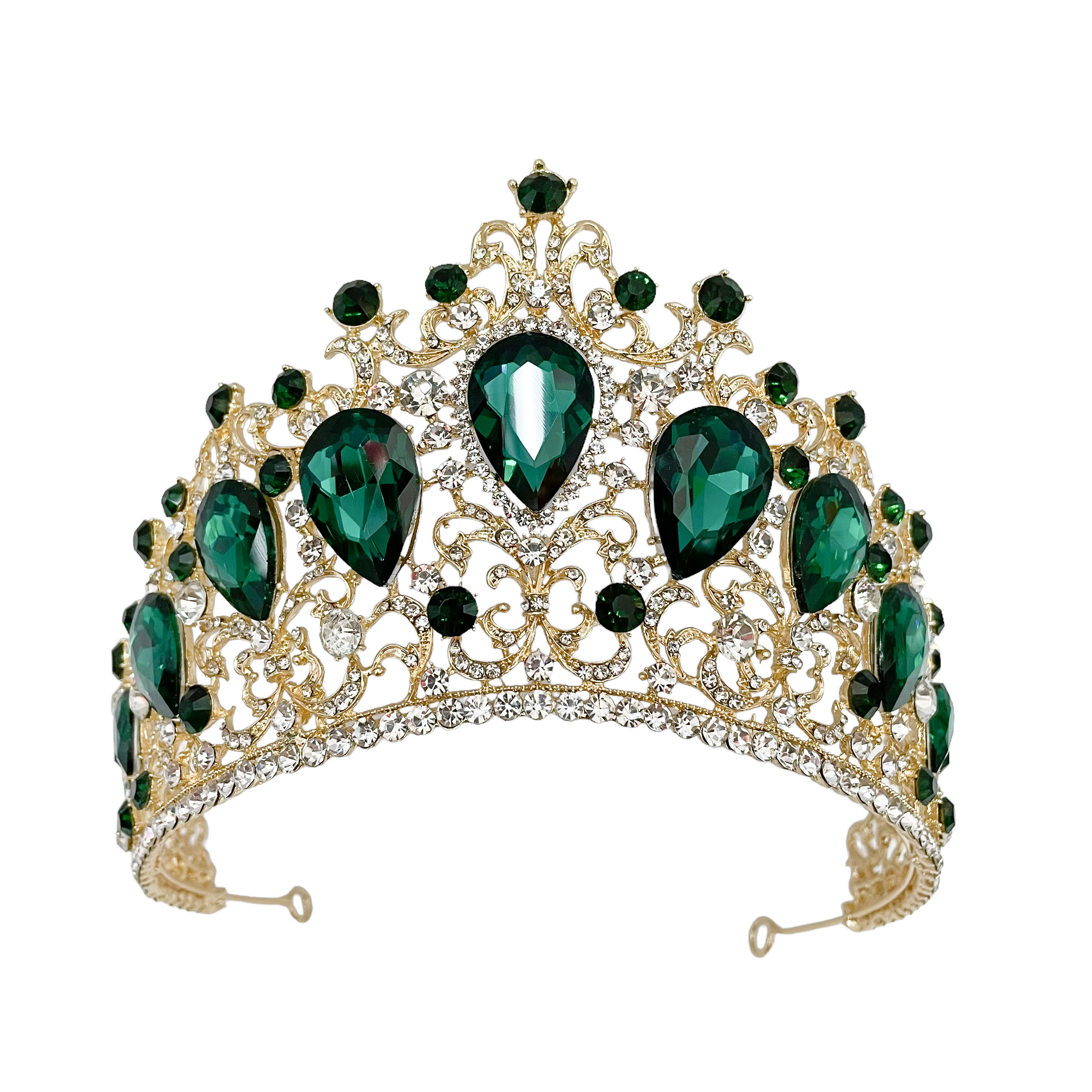 (พร้อมส่ง) เทียร่า 378 สีเขียว งานสวย ปราณีต QCเพชรทุกเม็ด สินค้าพร้อมส่งจากไทย