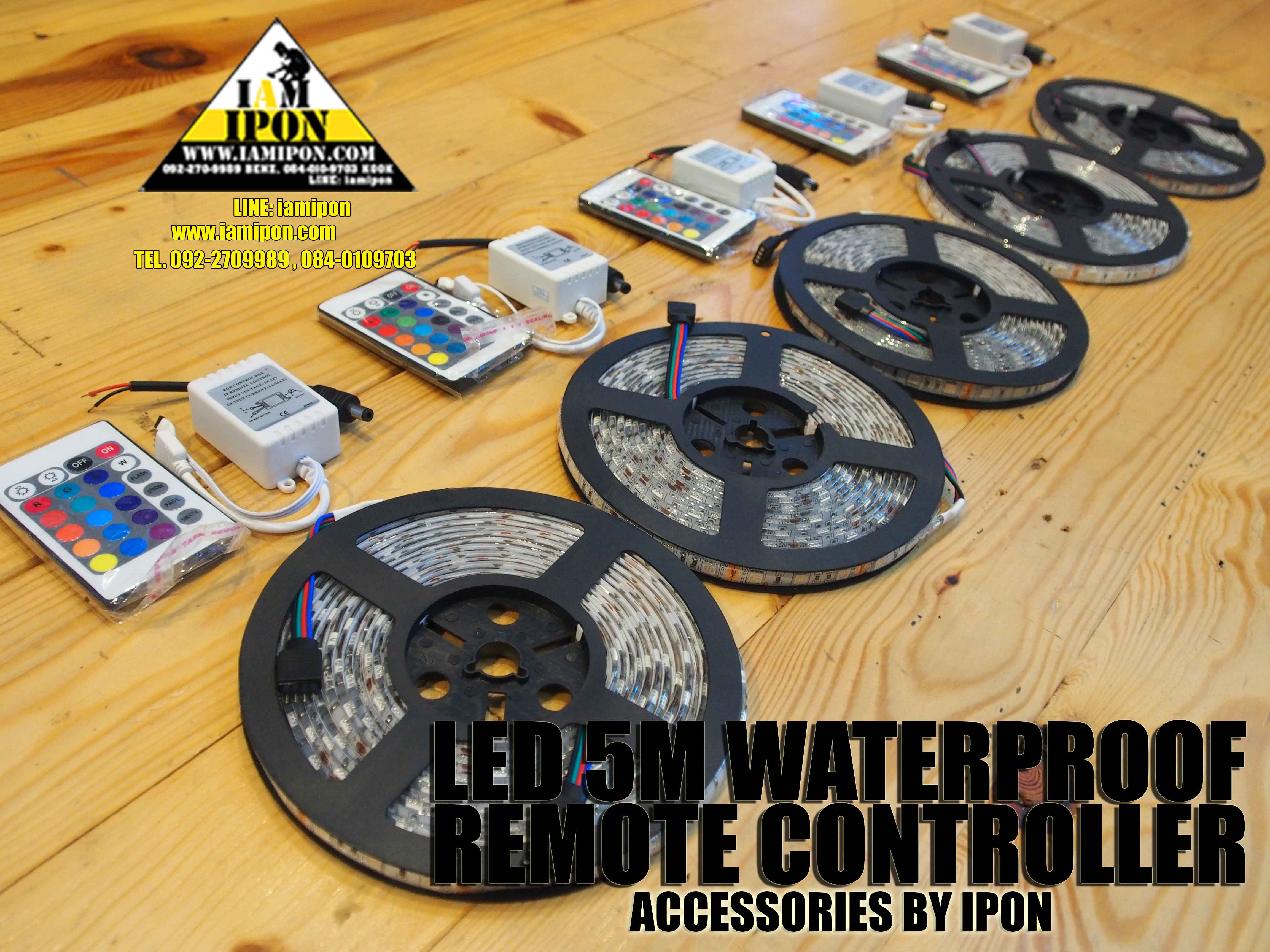 LED 5M WATERPROOF REMOTE CONTROLLER ไฟเส้น 5M กันน้ำ ปรับสีได้ 16 เฉด 5 step