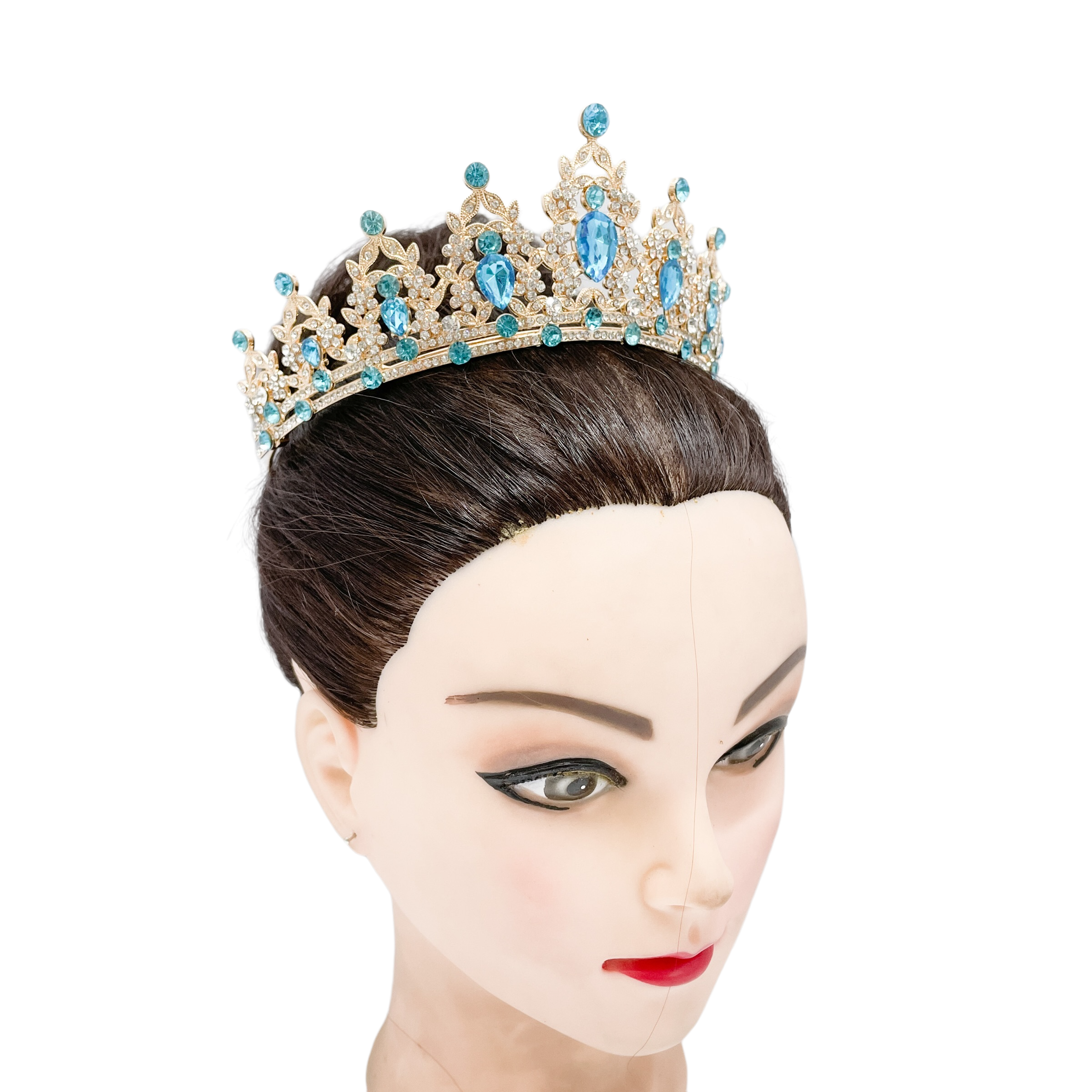 (พร้อมส่ง) เทียร่า 146 สีทอง-ฟ้า งานสวย ปราณีต QCเพชรทุกเม็ด สินค้าพร้อมส่งจากไทย