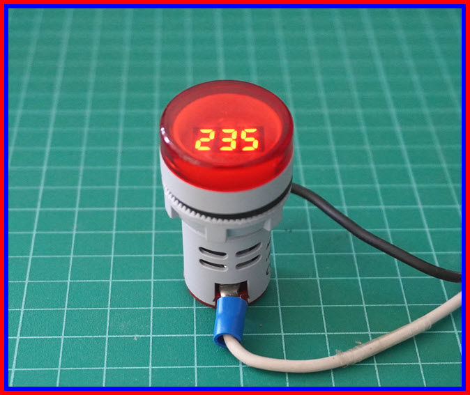 1xAD16-22DSV ดิจิตอลเอซีโวลต์มิเตอร์ 60-500 VAC สีแดง