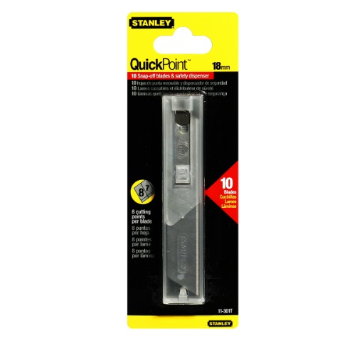 ใบมีดคัตเตอร์ 18มม. 10ใบ/แพ็ค STANLEY #11-301T