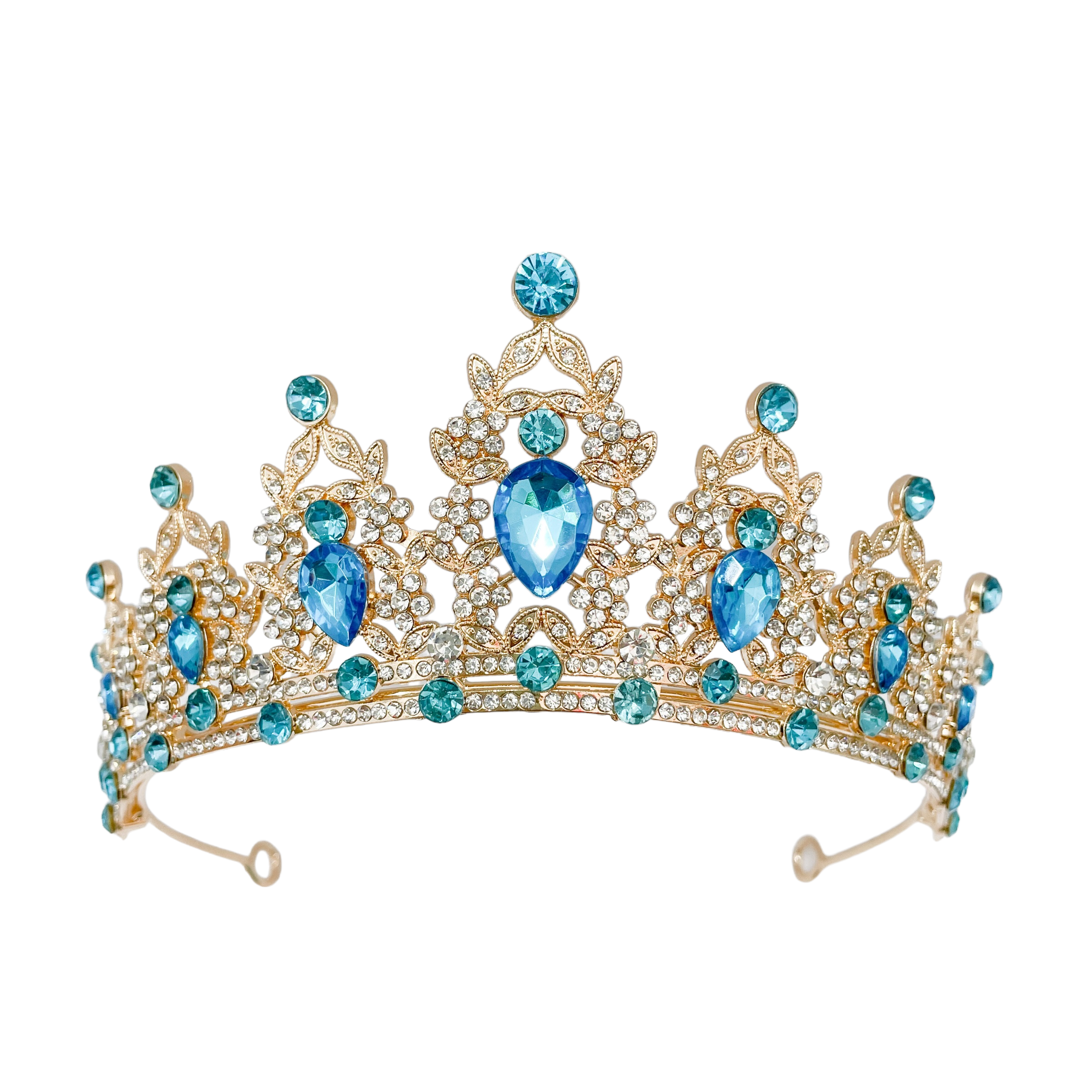 (พร้อมส่ง) เทียร่า 146 สีทอง-ฟ้า งานสวย ปราณีต QCเพชรทุกเม็ด สินค้าพร้อมส่งจากไทย