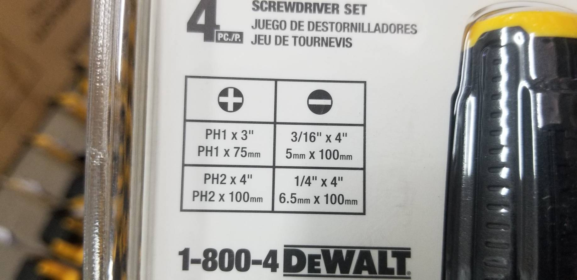 ชุดไขควง 4ชิ้น DWHT65101 DEWALT