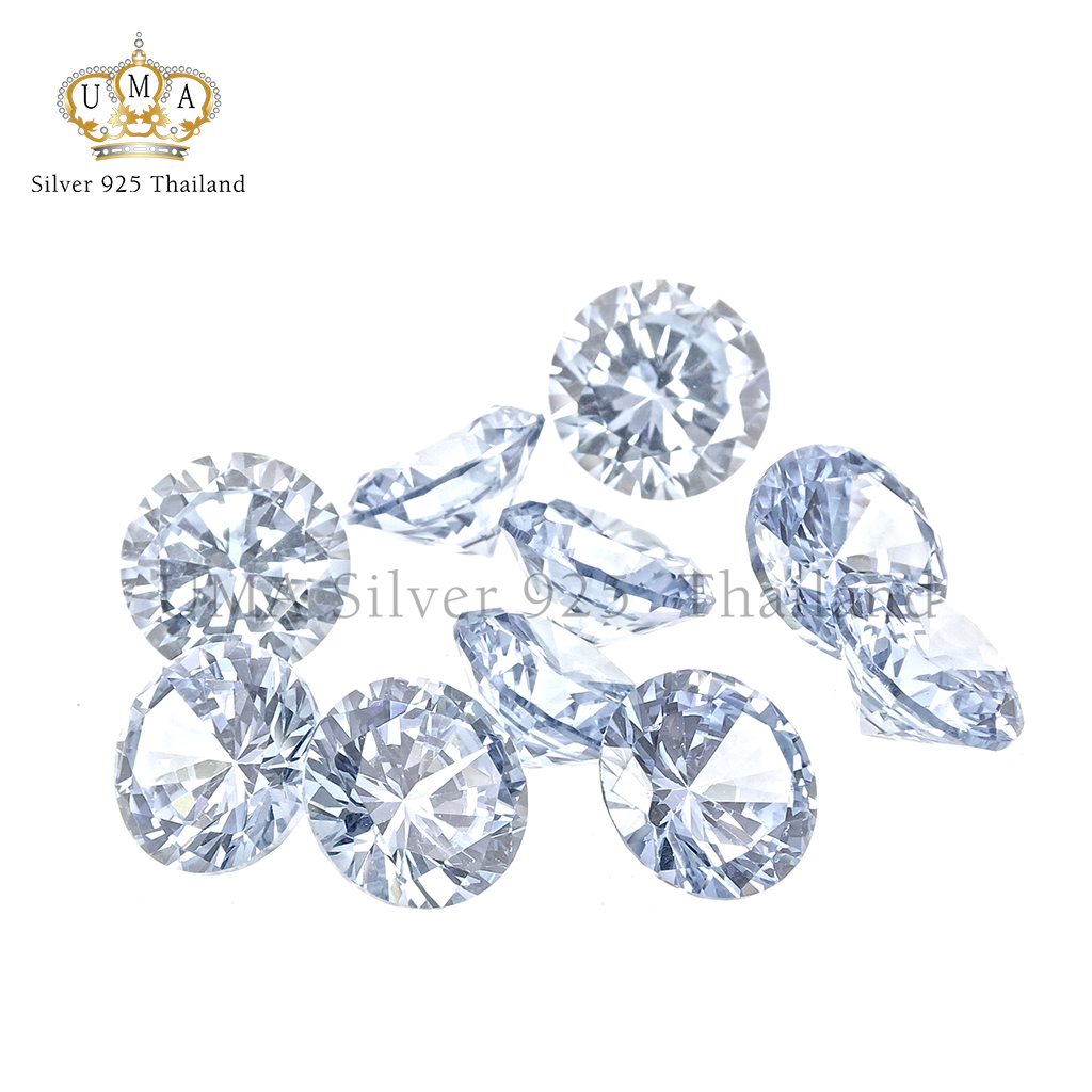เพชรCorundum 7A คอรันดัม ทรงกลม สีขาว ไวท์ แซฟไฟร์ (White Sapphire Corundum ROUND) - Size 1.00mm - 1แพ็ค - 1000เม็ด