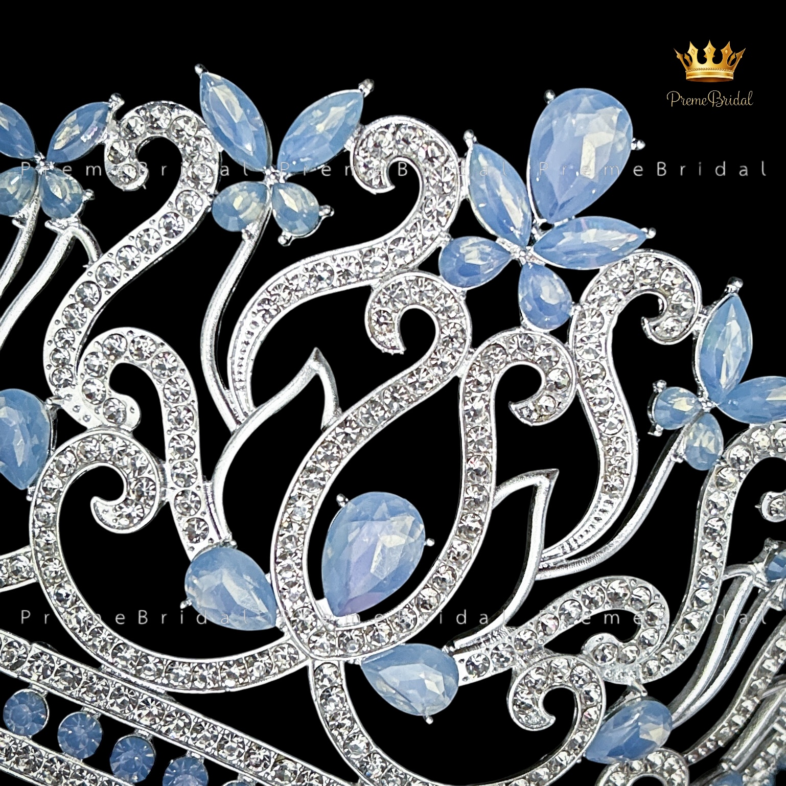 (พร้อมส่งจากไทย) มงกุฏ 143 สีฟ้า สำหรับนางงาม ขนาดใหญ่ งานโลหะฐานกลมปรับขนาดได้ ส่งด่วน ส่งจาก จ.อุบลราชธานี